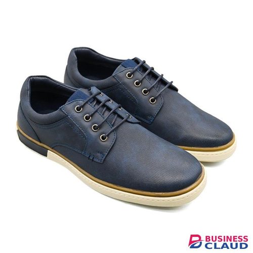 UMOJA Deniro Ross Men’s Casual Leather Sneakers – Blue