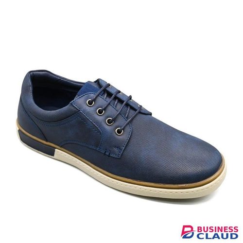 UMOJA Deniro Ross Men’s Casual Leather Sneakers – Blue