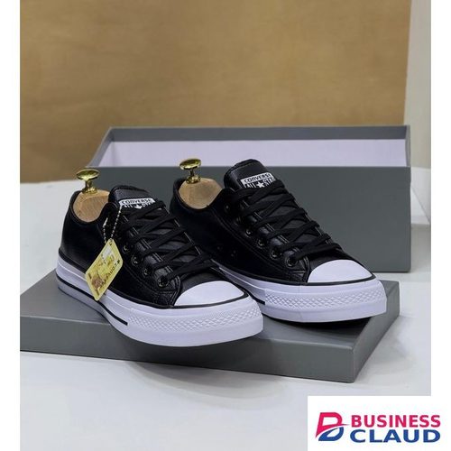 Canvas black white leather rubber shoes
