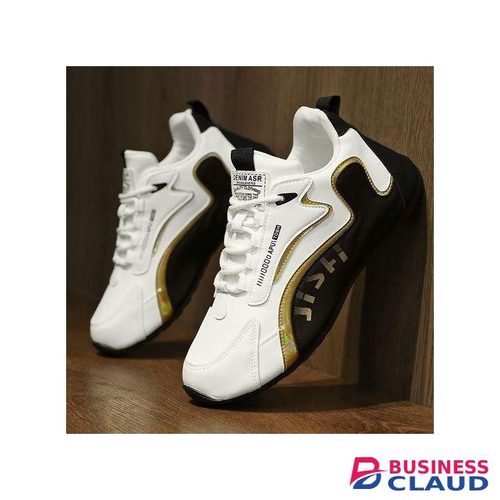 SXCHEN Men's Business Fashion Casual Black And White Sneakers in Kahawa-wendani