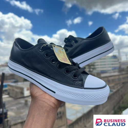 Canvas black whitesole leather version authentic rubber shoes