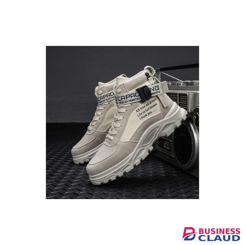 ALagzi 2024 Mens Casual High-Top Shoes Running Sneakers - Beige