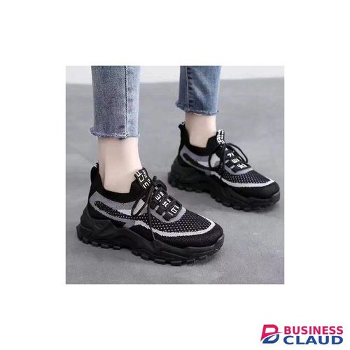 Ladies Classic Sports Casual Shoes Sneakers Breathable Antiskid gym Sports Walking Outdoor-Black