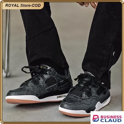 ASHION KQ High-Quality Leather Sports Shoes Lightweight PU Sole & Mesh Sneakers - Black