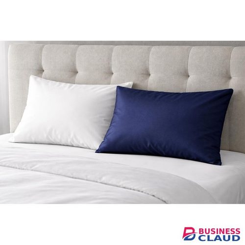 Luxury Satin Pillow Set – Navy Blue& White Bed Pillowcases (Set of 2)