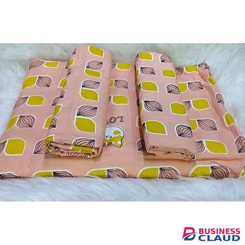 4-PIECE COTTON BEDSHEET, 2 PILLOW CASES, 2 BEDSHEETS. (SIZE:7BY8)p