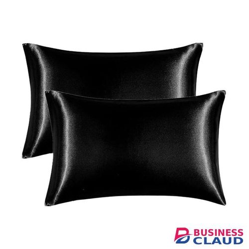 Pack Of 4 Green &Black Satin Pillowcases/Covers