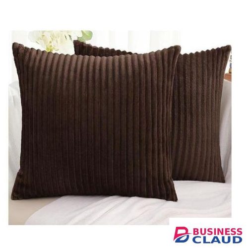 Set Of 2 Brown Corduroy Throw Pillow Covers/Case
