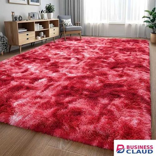 5*8 Soft Fluffy Carpets Red patched