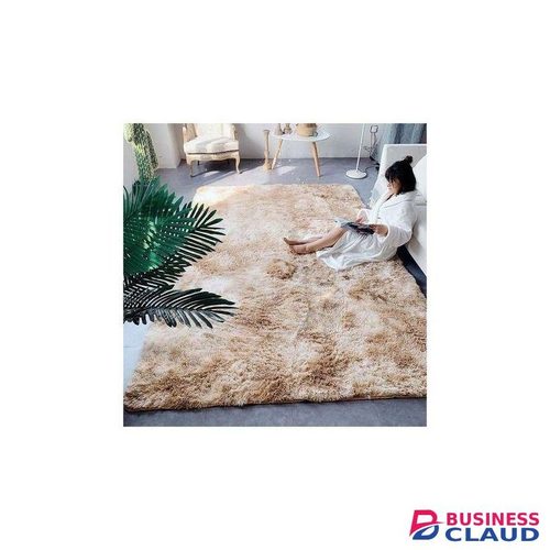 Brown 5 By 8 Soft Fluffy Patches Carpets Non-slip Rugs Floor Mat