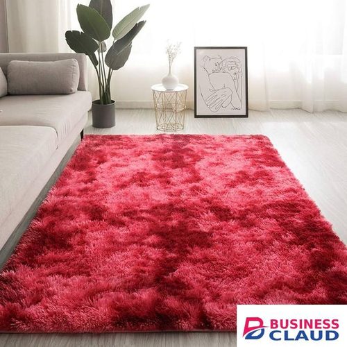 Red Patched Soft Fluffy Carpet 5*8