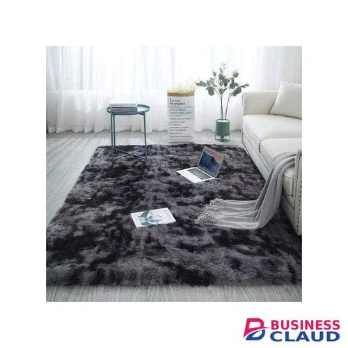 Fluffy Smooth Carpet For Living Room 5 By 8 - GREY PATCHED