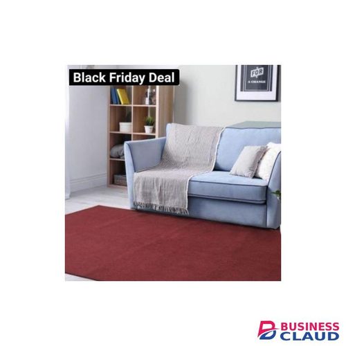 Mac Carpet Luxurious Maroon Area Rug Carpet + FREE Door Mat – Elegant Carpets & Perfect for Modern Living Rooms & Bedroom Floor Mat