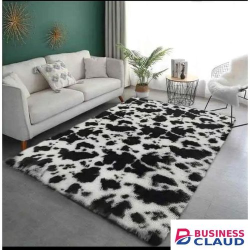 Soft Fluffy Carpets 5*8 black whited patched