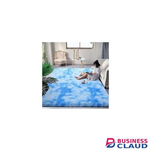 7 By 8 Soft Fluffy Carpets - Sky Blue Patched