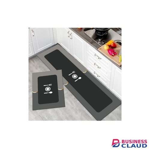 2 Pcs Set Rubber Absorbent Mat Long Strip Non-slip Floor Mat Soft, Can Be Wiped And Washed