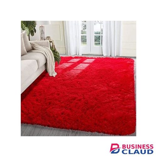 7 By 8 Luxurious Soft Fluffy Carpet - Area Warm Rugs - Red