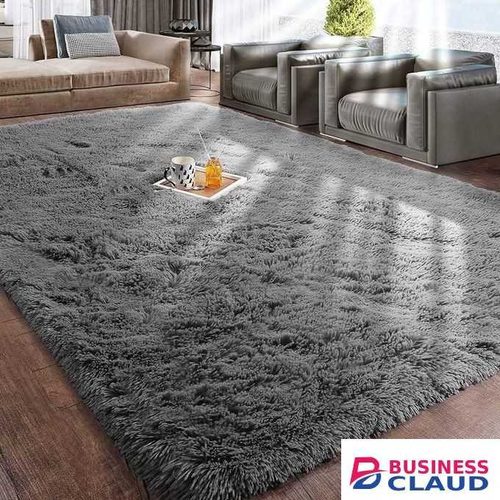 Grey 5 By 8 Soft Fluffy Carpets Non-slip Rugs Floor Mat