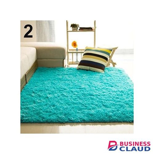 7 By 10 Soft Fluffy Carpets - Anti Slip Room Rugs - Blue