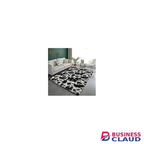 Black and White patched 5*8 FLUFFY SOFT CARPET