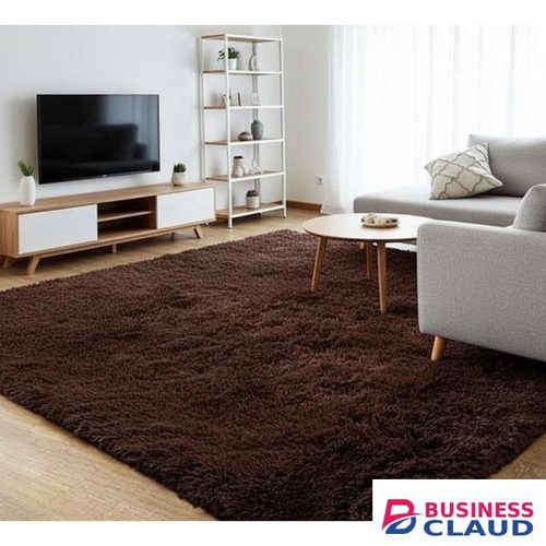 5x8 Soft Fluffy Rug with Brown – Non-Slip Carpet Floor Mat