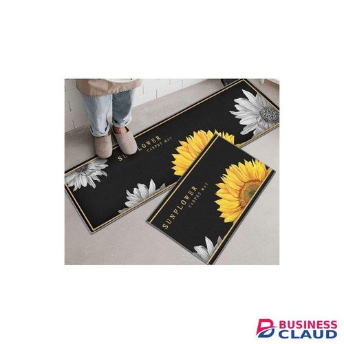 2 Pcs Kitchen Anti-Slip Floor Mats Rubber Bottom