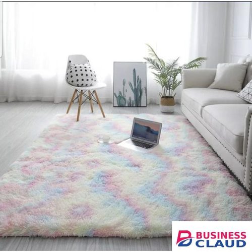 Rainbow Patched Soft Fluffy Carpet 5*8