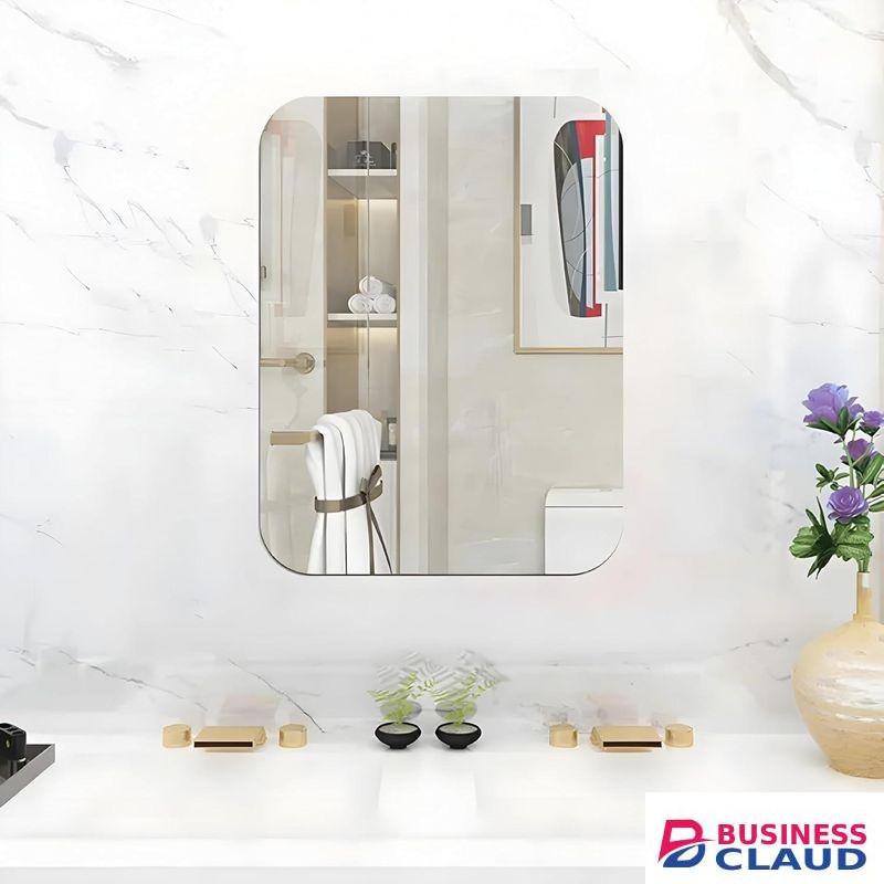 Self Adhesive square Mirror Sticker Easy Peel & Stick Wall Mirror 31x31 CM Shatterproof & Lightweight Bathroom, Bedroom, Living Room Décor 2pcs