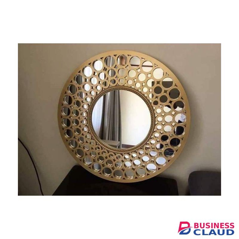 Elegant Round Decor Mirror Silver