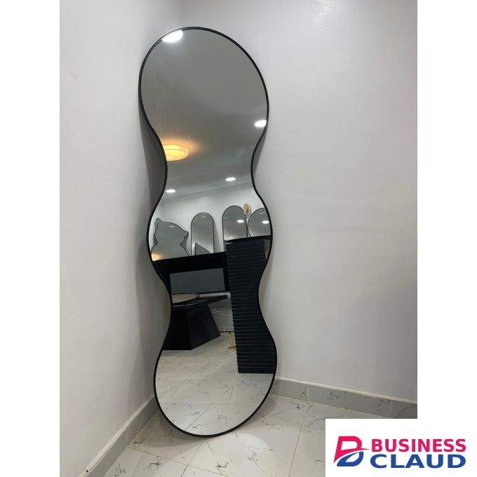 Custom Wave-Edge Full-Length Mirror
