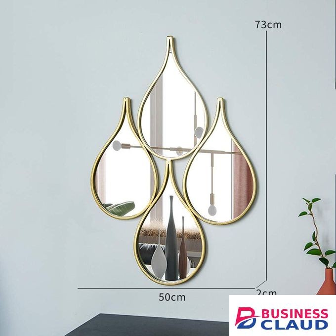 Set of 4 Mirror Sets Teardrop Shape Decorative Wall Mirror