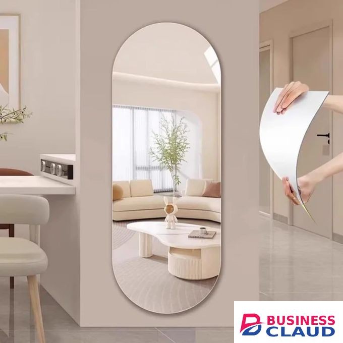 Un Branded Oval unbreakable self adhesive mirror
