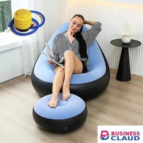 Inflatable Sofa Seat With Foot Stool And Manual Pump