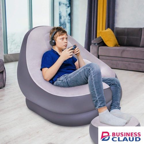Inflatable Seat with Footrest – Portable, Comfortable, Includes Manual Pump – Home & Outdoor