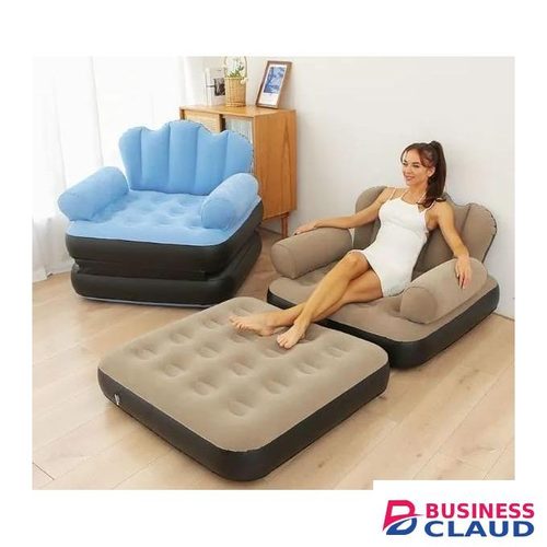 Inflatable Lounge Chair Sofa and Bed 2in1 100x98x90cm Sofa 198x98x70cm Bed with Arm Rest and Manual Pump Comfortable Durable Indoor Outdoor Relaxing Seating Solution