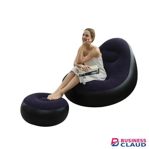 Share this product Inflatable Lazy Sofa with Foot Step comes with free pump Optional spherical outdoor Inflatable sofa PVC Plush Football Sofa Lazy Lounge Chair