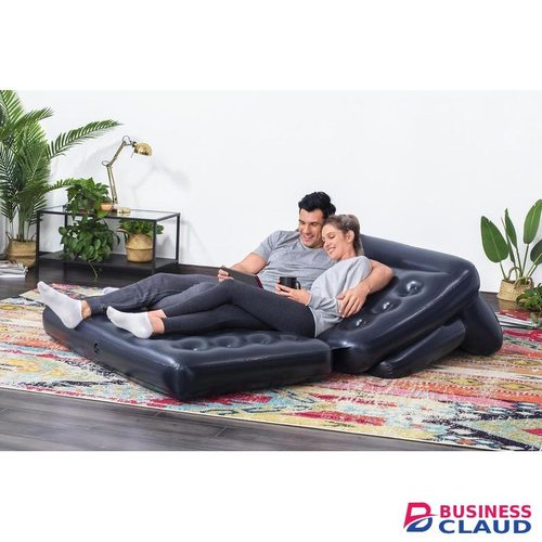 Bestway Inflatable Sofa 2 Seater Premium 5-in-1 Air Couch Double Sofa to Double Bed - Blow up Portable Sofabed
