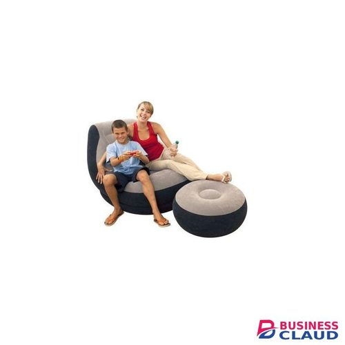 Classy Inflatable Sofa Seat With Footrest + Manual Pump