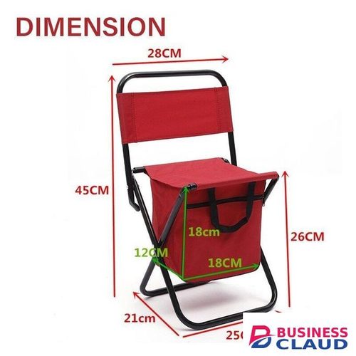 Foldable Camping Chair with Insulated Cooler Bag & Backrest