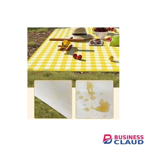 Picnic Blanket, Waterproof Foldable Camping Mat, Outdoor Lattice Multi-Player Widened Picnic Mat (Yellow Stripes 150x200cm)