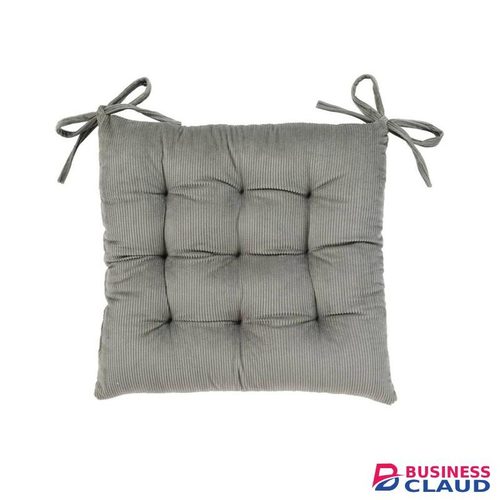 Corduroy Chair Cushion with Ties Ultra Soft Warm Floor Cushion for Kids Reading Nook Comfortable Square Seat Cushion for Adult 15.7”x15.7”, Grey