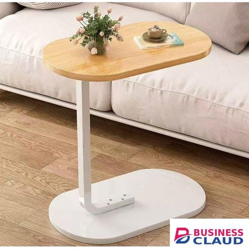 Heavy-Duty Modern Minimalist Luxury C-Shaped Coffee Table – Wood & Steel Side Table