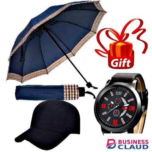 Portable Umbrella & Baseball Cap & Quartz Watch