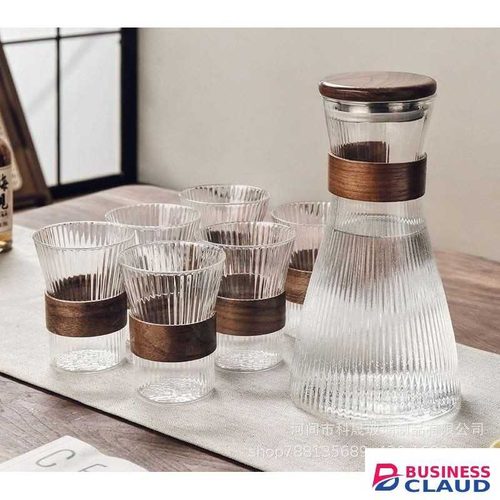 Ripple Glass Water Jug Set with 6 Cups – 1.65L Pitcher 7-Piece