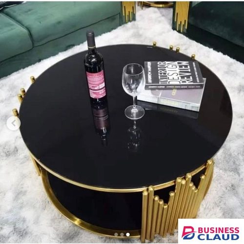 Coffee Tables Storage Circle Double Tempered Glass Fashion Design Furniture Decor Side Table Round for Living Room