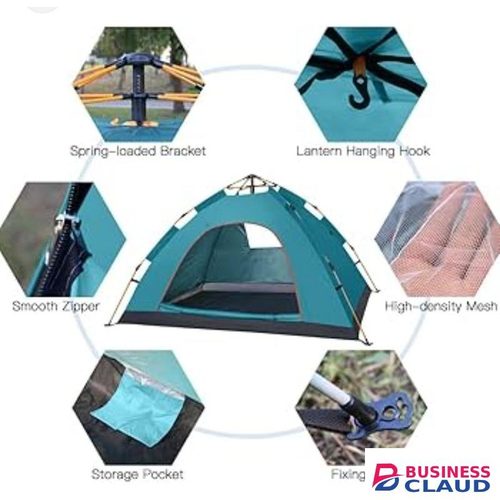 Strong up to 4 persons water proof pop up camping tent in portable bag now available in two colours jungle green and blue