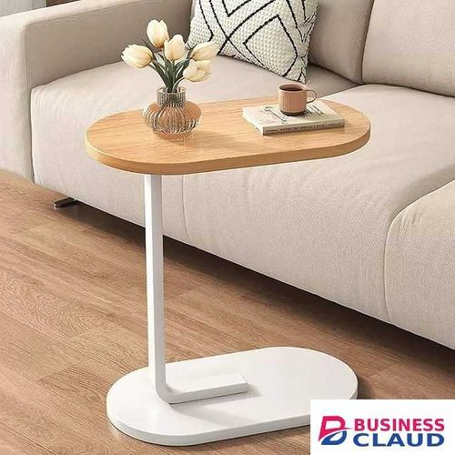 High-Quality Modern Minimalist Luxury C-Shaped Coffee Table – Wood & Steel Side Table