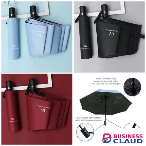 8 Ribs Travel Umbrella – Automatic Open & Close, Windproof, Multi-Color, Rain & Sun Protection