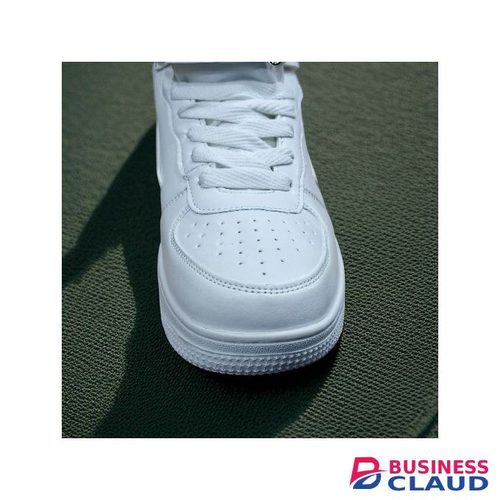 White High Top Sneakers. Velcro Strap High Top Sneakers. Unisex White High Top Sports Shoes. Classic White High-Top Sneakers With Adjustable Strap - Versatile Athletic Footwear For Everyday Style