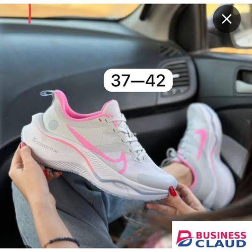 Zoom Inspired Women’s Sneakers –White with Pink Accents